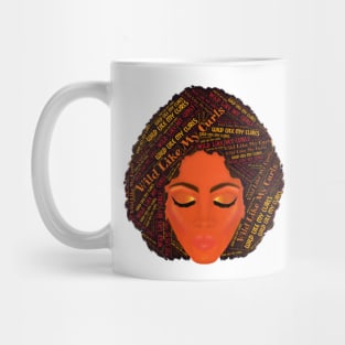 Wild Like My Curls Curly Afro (White Background) Mug